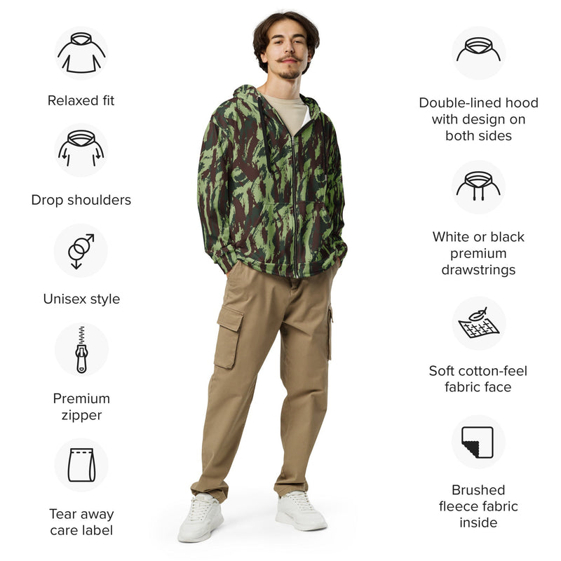Lizard Portuguese Vertical CAMO Unisex Zip Hoodie