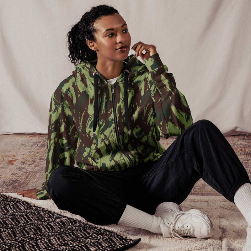 Lizard Portuguese Vertical CAMO Unisex Zip Hoodie