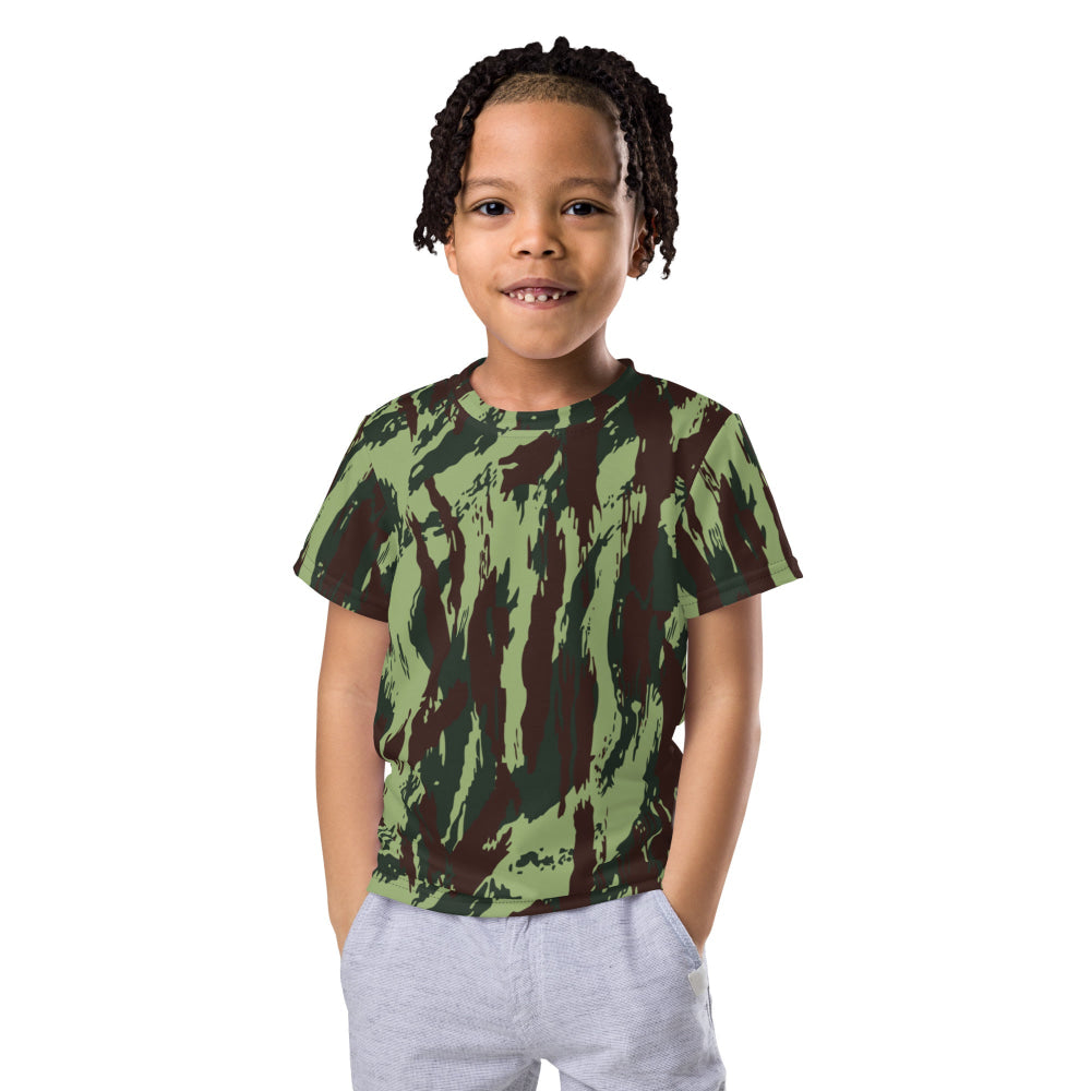 Portuguese M1964 Vertical Lizard CAMO Kids crew neck t-shirt - 2T - Crew Neck T-shirt