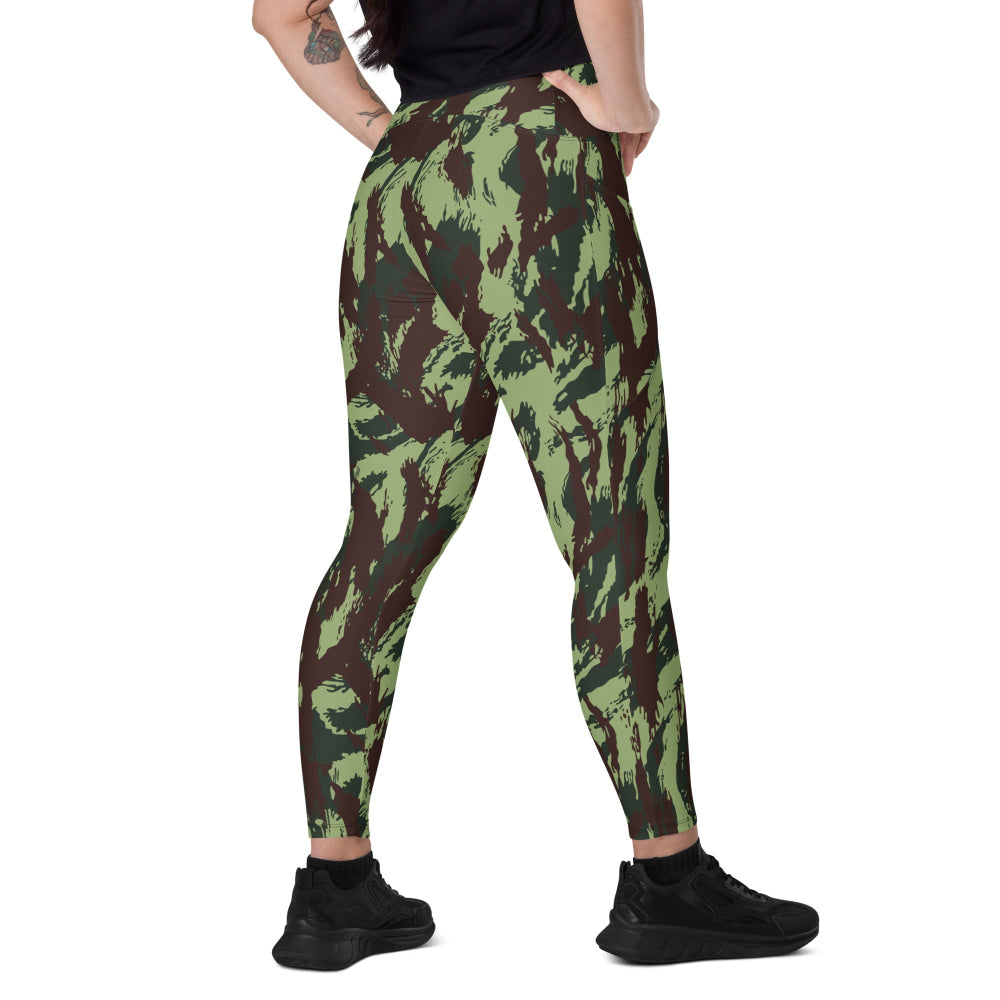 Portuguese M1964 Vertical Lizard CAMO Leggings with pockets - 2XS - Womens With Pockets