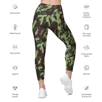 Portuguese M1964 Vertical Lizard CAMO Leggings with pockets - Womens With Pockets