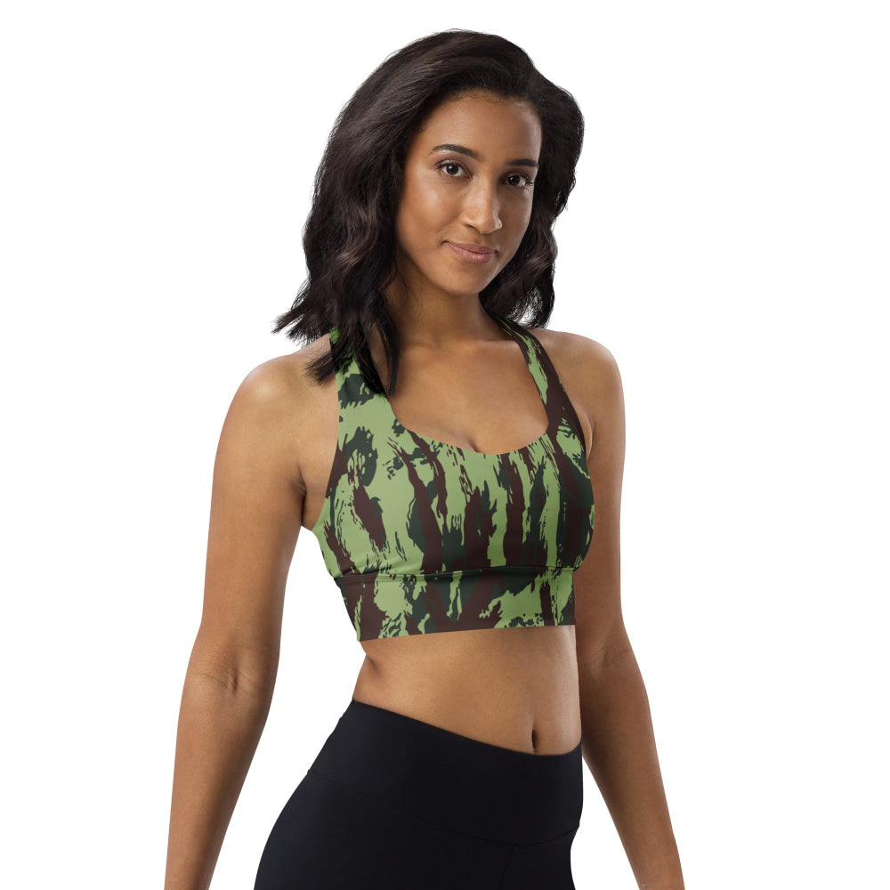 Portuguese M1964 Vertical Lizard CAMO Longline sports bra - Womens Sports Bra