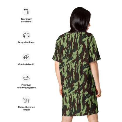 Portuguese M1964 Vertical Lizard CAMO T-shirt dress - Womens T-Shirt Dress