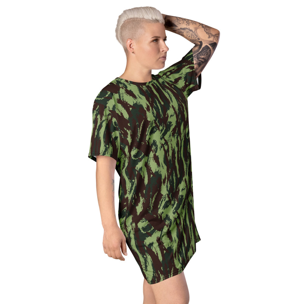 Portuguese M1964 Vertical Lizard CAMO T-shirt dress - Womens T-Shirt Dress