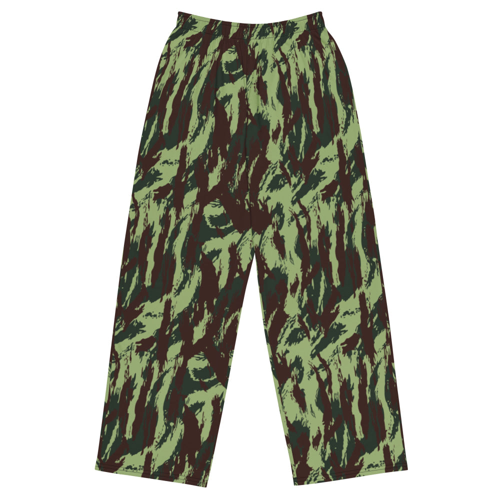 Portuguese M1964 Vertical Lizard CAMO unisex wide-leg pants - 2XS - Unisex Wide-Leg Pants