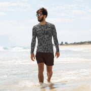Frog Skin Midnight Marsh CAMO Mens Long-Sleeve Rash Guard - XS