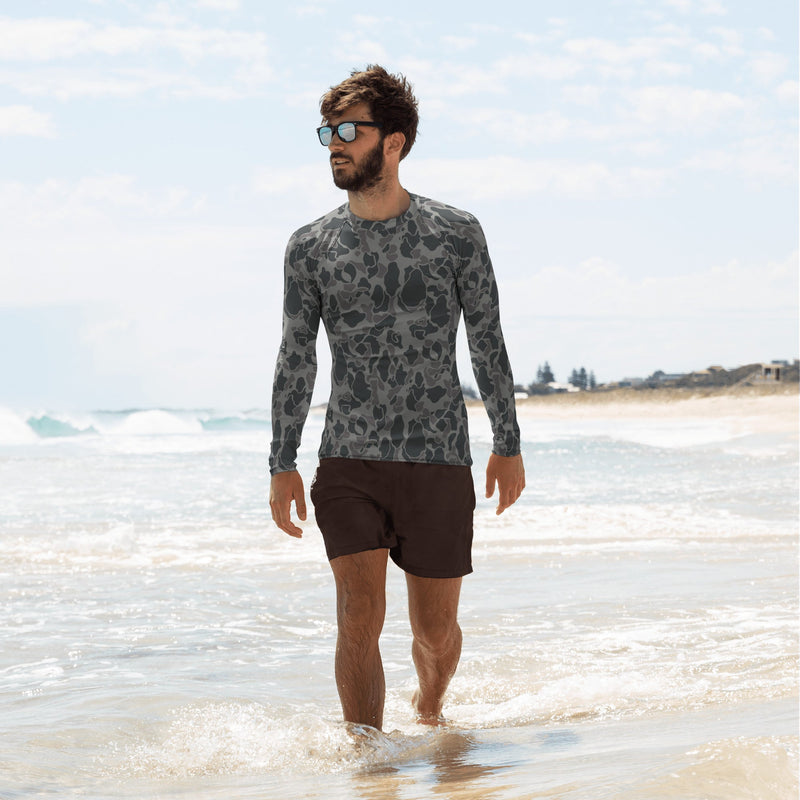 Frog Skin Midnight Marsh CAMO Mens Long-Sleeve Rash Guard - XS