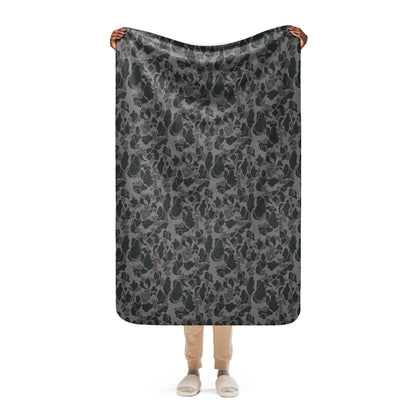 Rambo First Blood Part II Russian Frog Skin Movie CAMO Sherpa Blanket - 37″×57″