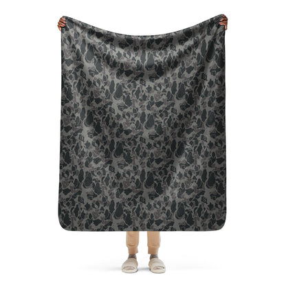 Rambo First Blood Part II Russian Frog Skin Movie CAMO Sherpa Blanket - 50″×60″