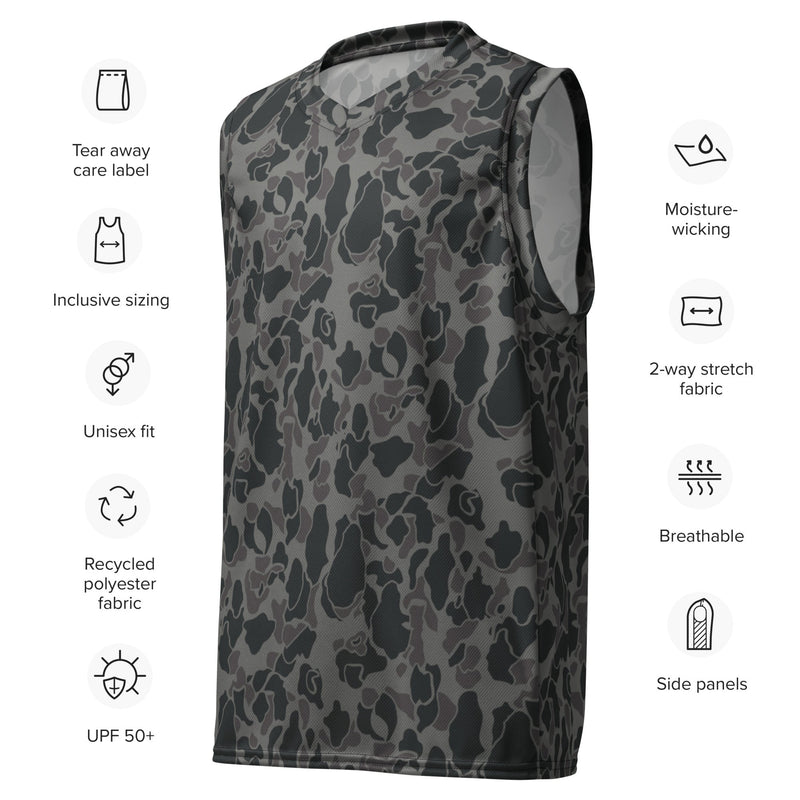 Frog Skin Midnight Marsh CAMO Unisex Basketball Jersey