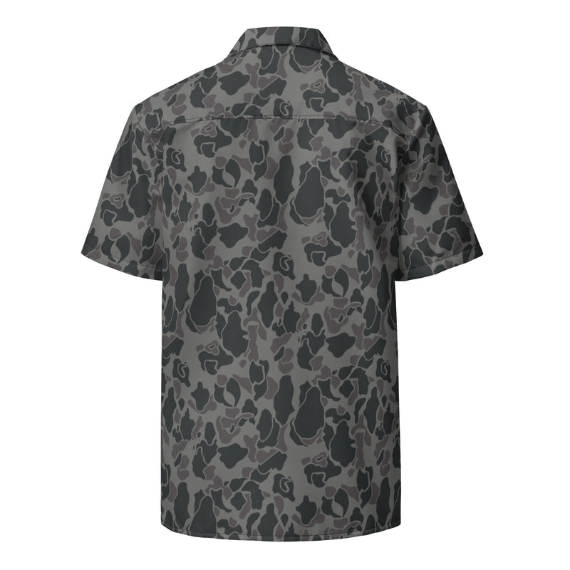 Frog Skin Midnight Marsh CAMO Unisex Short-Sleeve Button Shirt - Button-Up
