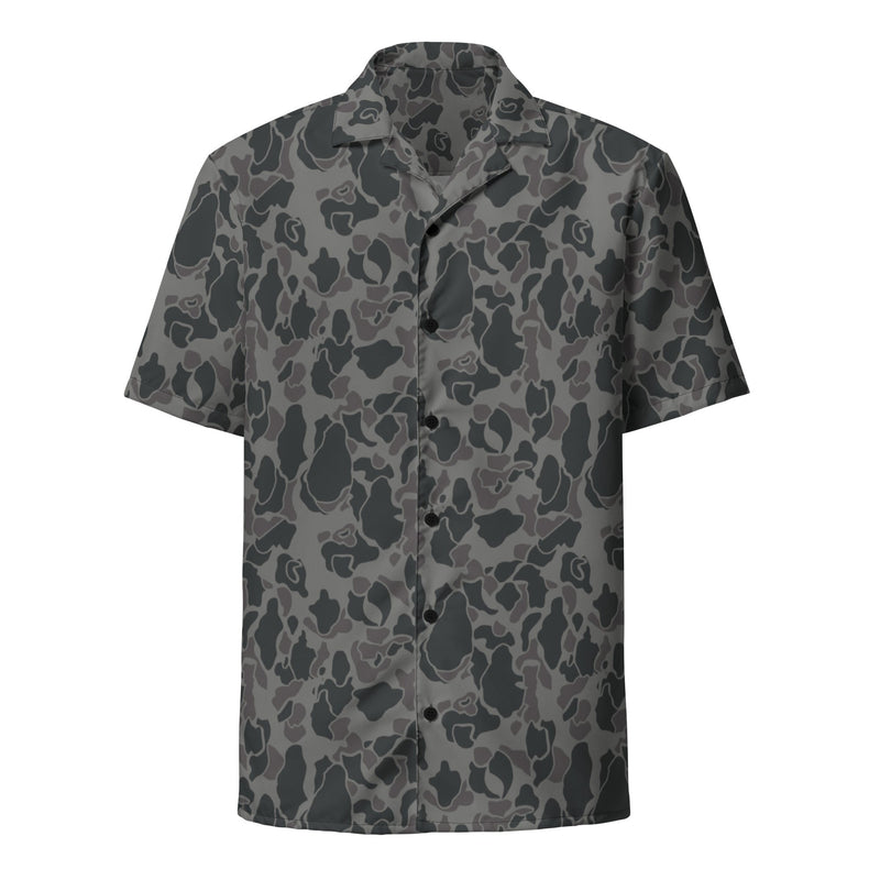 Frog Skin Midnight Marsh CAMO Unisex Short-Sleeve Button Shirt - Button-Up