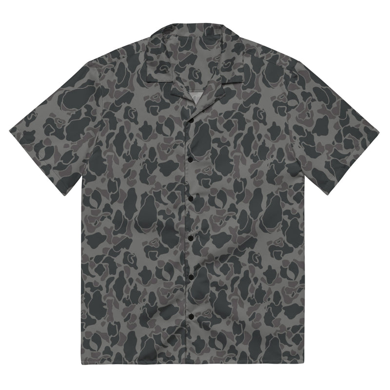Frog Skin Midnight Marsh CAMO Unisex Short-Sleeve Button Shirt - 2XS - Button-Up