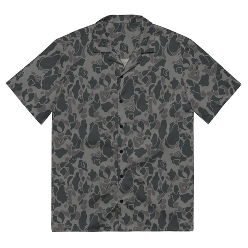 Frog Skin Midnight Marsh CAMO Unisex Short-Sleeve Button Shirt - 2XS - Button-Up