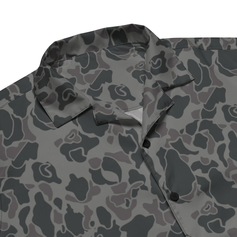 Frog Skin Midnight Marsh CAMO Unisex Short-Sleeve Button Shirt - Button-Up