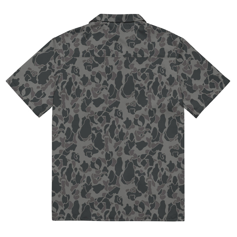 Frog Skin Midnight Marsh CAMO Unisex Short-Sleeve Button Shirt - Button-Up