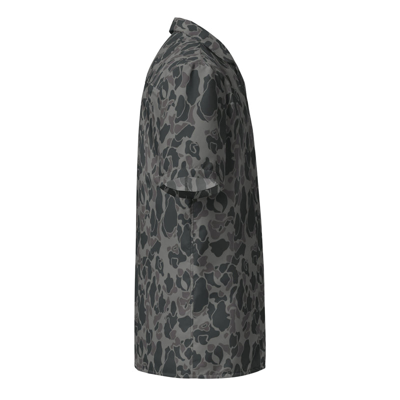 Frog Skin Midnight Marsh CAMO Unisex Short-Sleeve Button Shirt - Button-Up