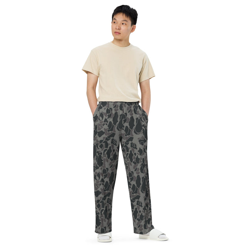 Frog Skin Midnight Marsh CAMO Unisex Wide-Leg Leisure Pants