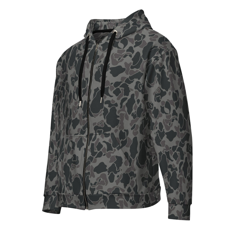 Frog Skin Midnight Marsh CAMO Unisex Zip Hoodie