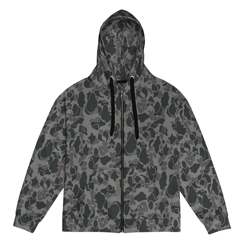 Frog Skin Midnight Marsh CAMO Unisex Zip Hoodie - 2XS