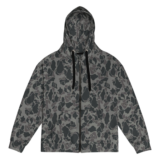 Frog Skin Midnight Marsh CAMO Unisex Zip Hoodie - 2XS