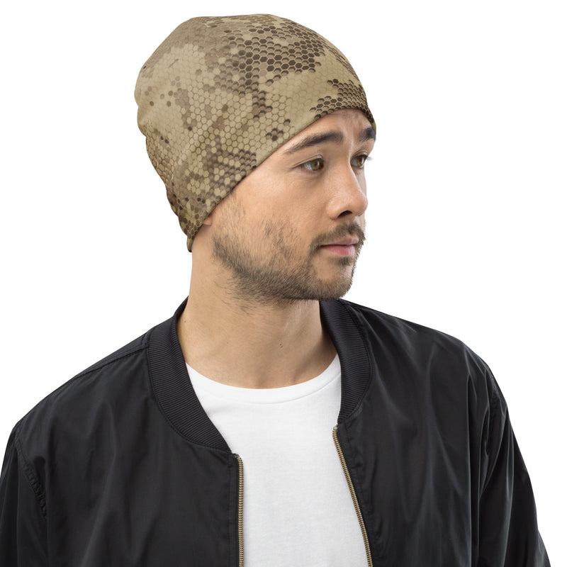 Hex Rattlesnake Desert CAMO Beanie - Head