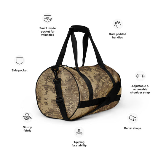 Rattlesnake Hex Desert CAMO gym bag - Gym Bags