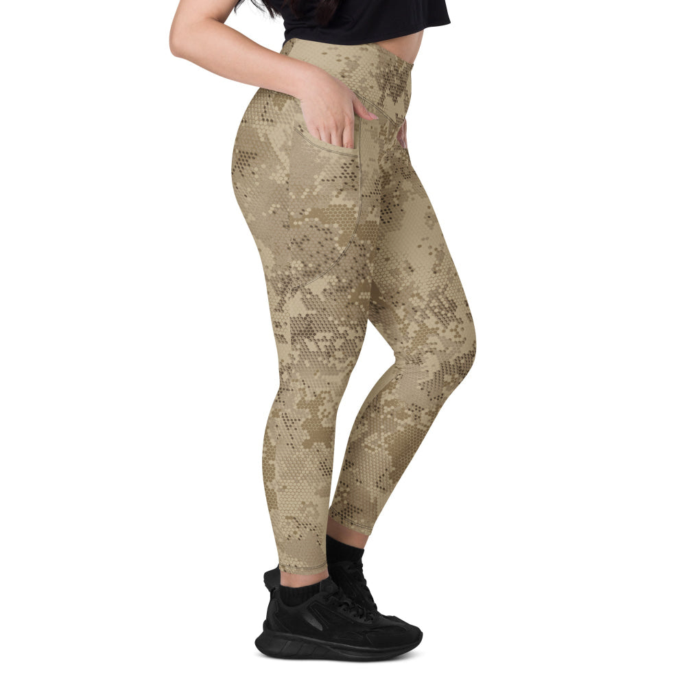 Rattlesnake Hex Desert CAMO Leggings with pockets - Womens With Pockets