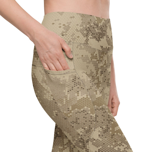 Rattlesnake Hex Desert CAMO Leggings with pockets - Womens With Pockets