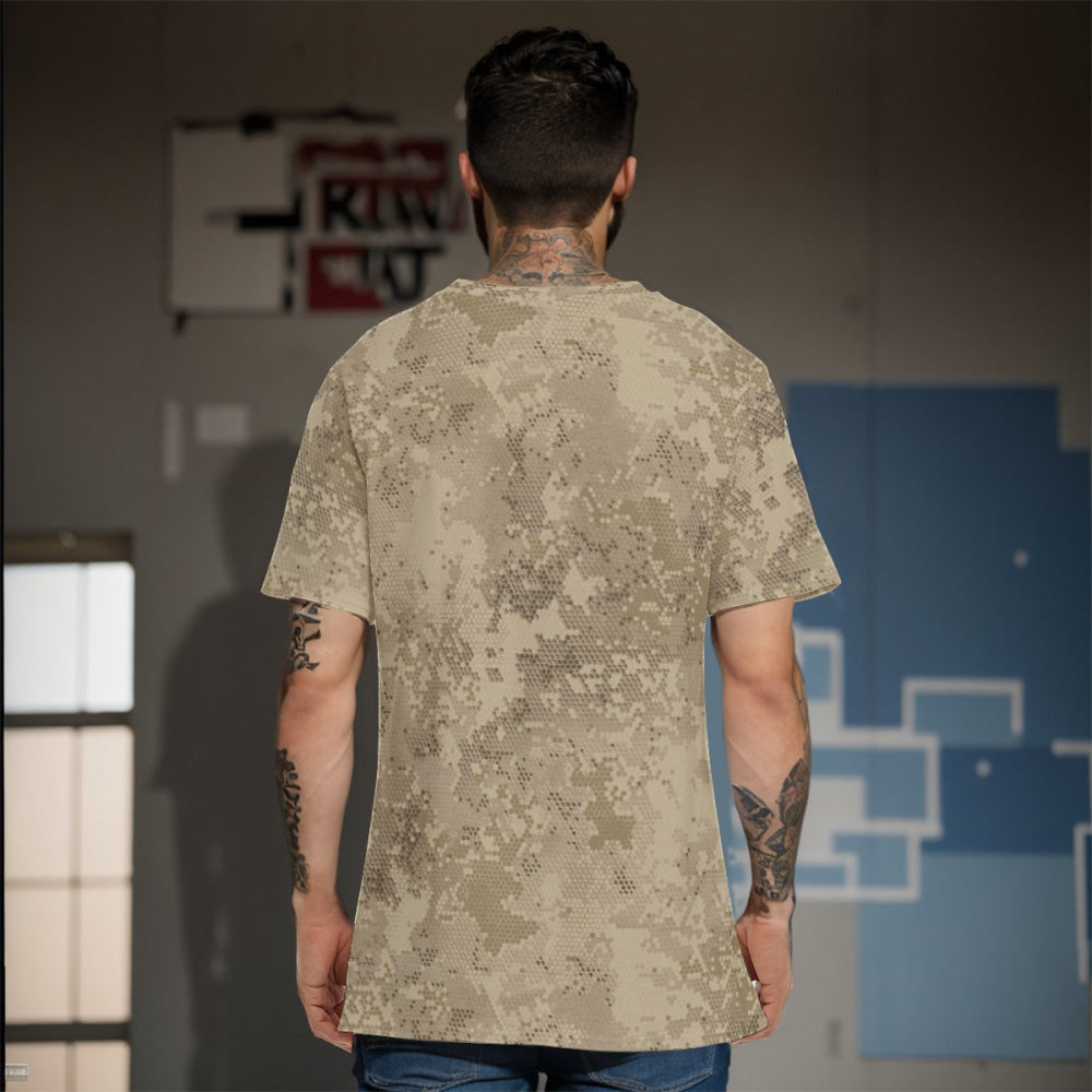 Rattlesnake Hex Desert CAMO Men’s 100% Cotton T-Shirt - Mens