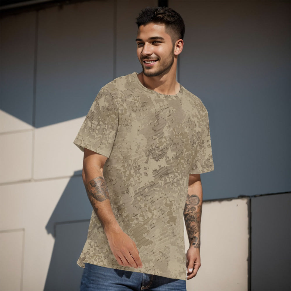 Rattlesnake Hex Desert CAMO Men’s 100% Cotton T-Shirt - Mens