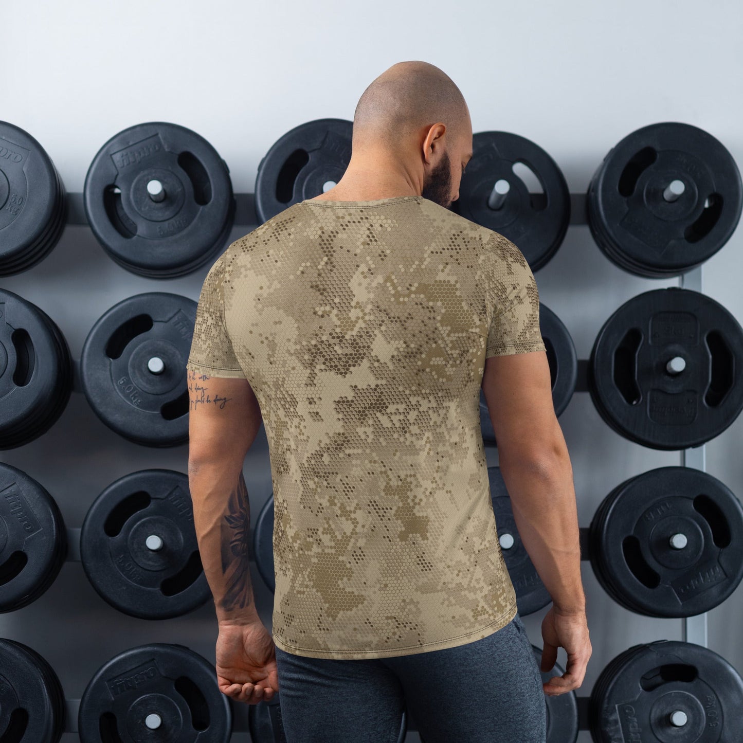 Rattlesnake Hex Desert CAMO Mens Athletic T-shirt - T-Shirts