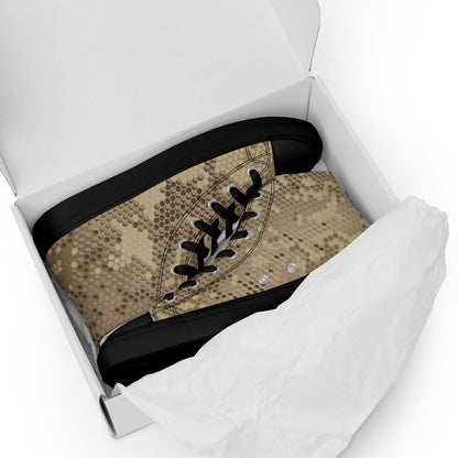 Rattlesnake Hex Desert CAMO Mens high top canvas shoes - High Top Canvas Shoes