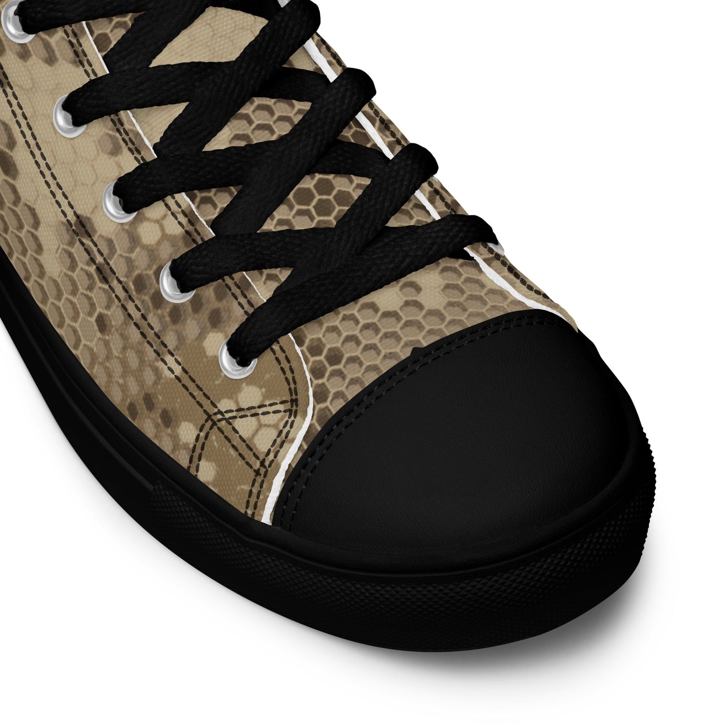 Rattlesnake Hex Desert CAMO Mens high top canvas shoes - High Top Canvas Shoes