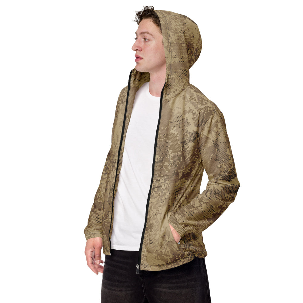 Rattlesnake Hex Desert CAMO Men’s windbreaker - XS - Mens Windbreaker