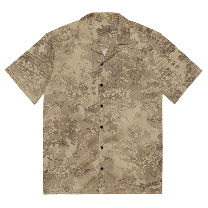 Hex Rattlesnake Desert CAMO Unisex Short-Sleeve Button Shirt - 2XS - Button-Up