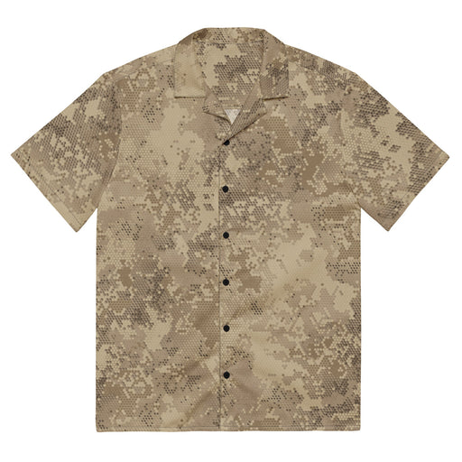 Hex Rattlesnake Desert CAMO Unisex Short-Sleeve Button Shirt - 2XS - Button-Up