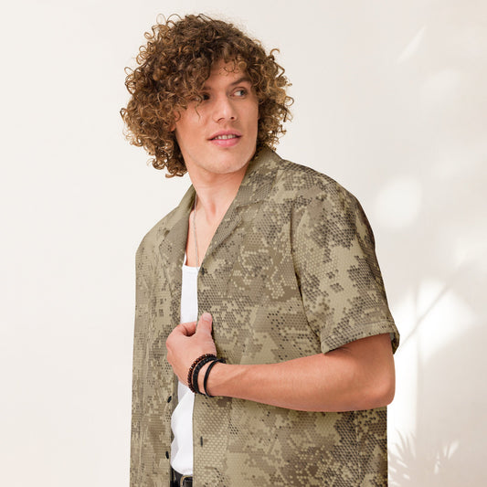 Rattlesnake Hex Desert CAMO Unisex button shirt Button Shirts