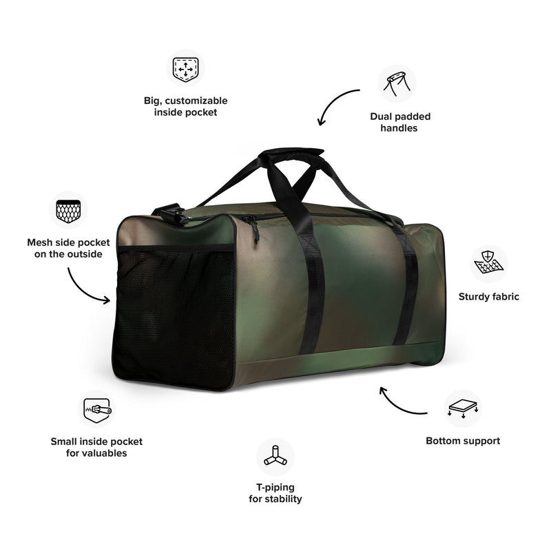 Rebel Mistfade Woodland CAMO Duffle Bag