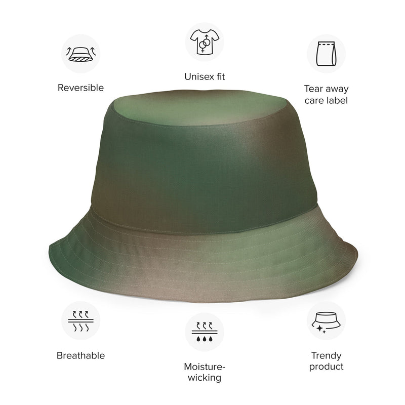Rebel Mistfade Woodland CAMO Reversible Bucket Hat - Head