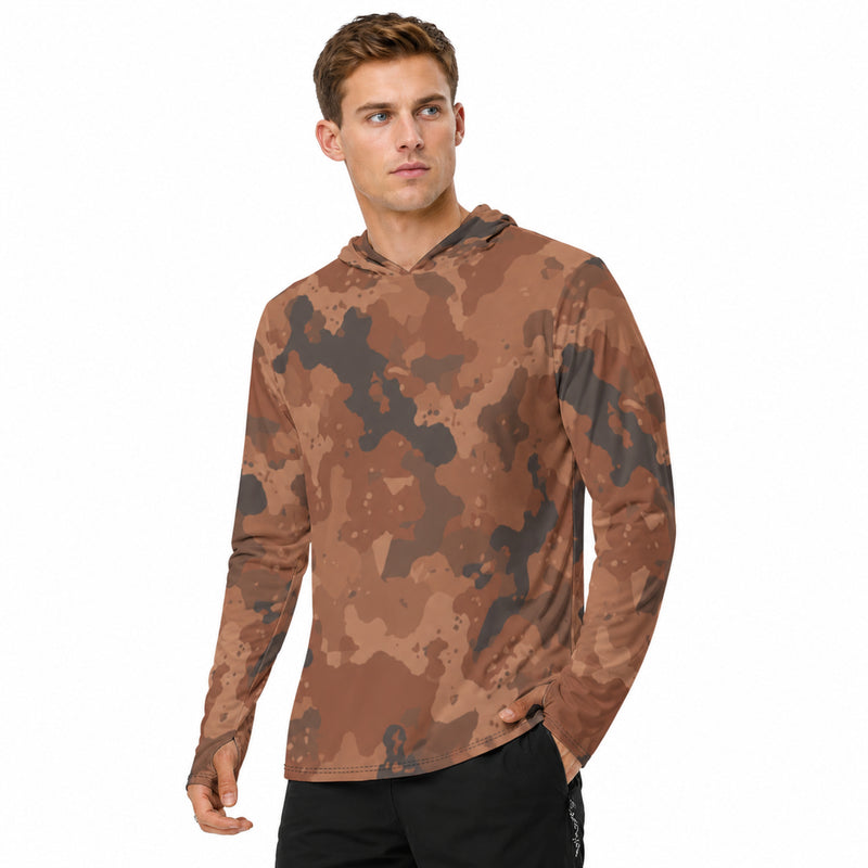 Red Frontier Mars CAMO Mens Sunscreen Sports Hoodie With Thumb Holes