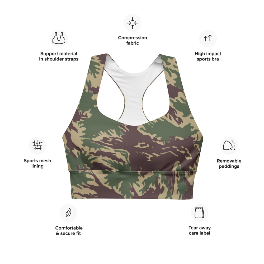 South Vietnamese Starburst CAMO Longline sports bra - Womens Sports Bra