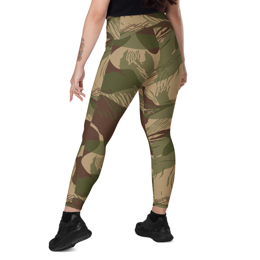 Rhodesian Brushstroke 1st Pattern CAMO Leggings with pockets - Womens With Pockets