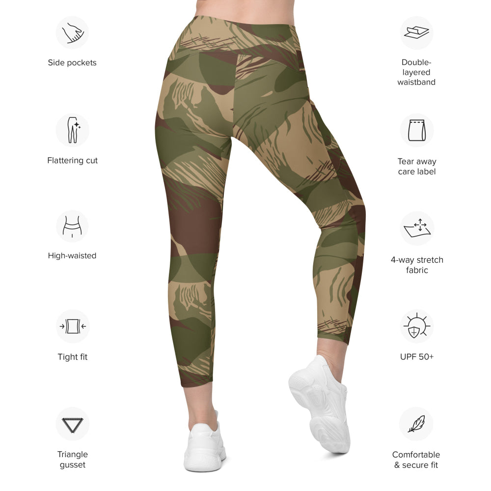 Rhodesian Brushstroke 1st Pattern CAMO Leggings with pockets - Womens With Pockets