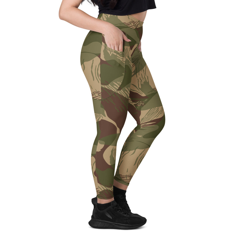 Rhodesian Brushstroke 1st Pattern CAMO Leggings with pockets - Womens With Pockets