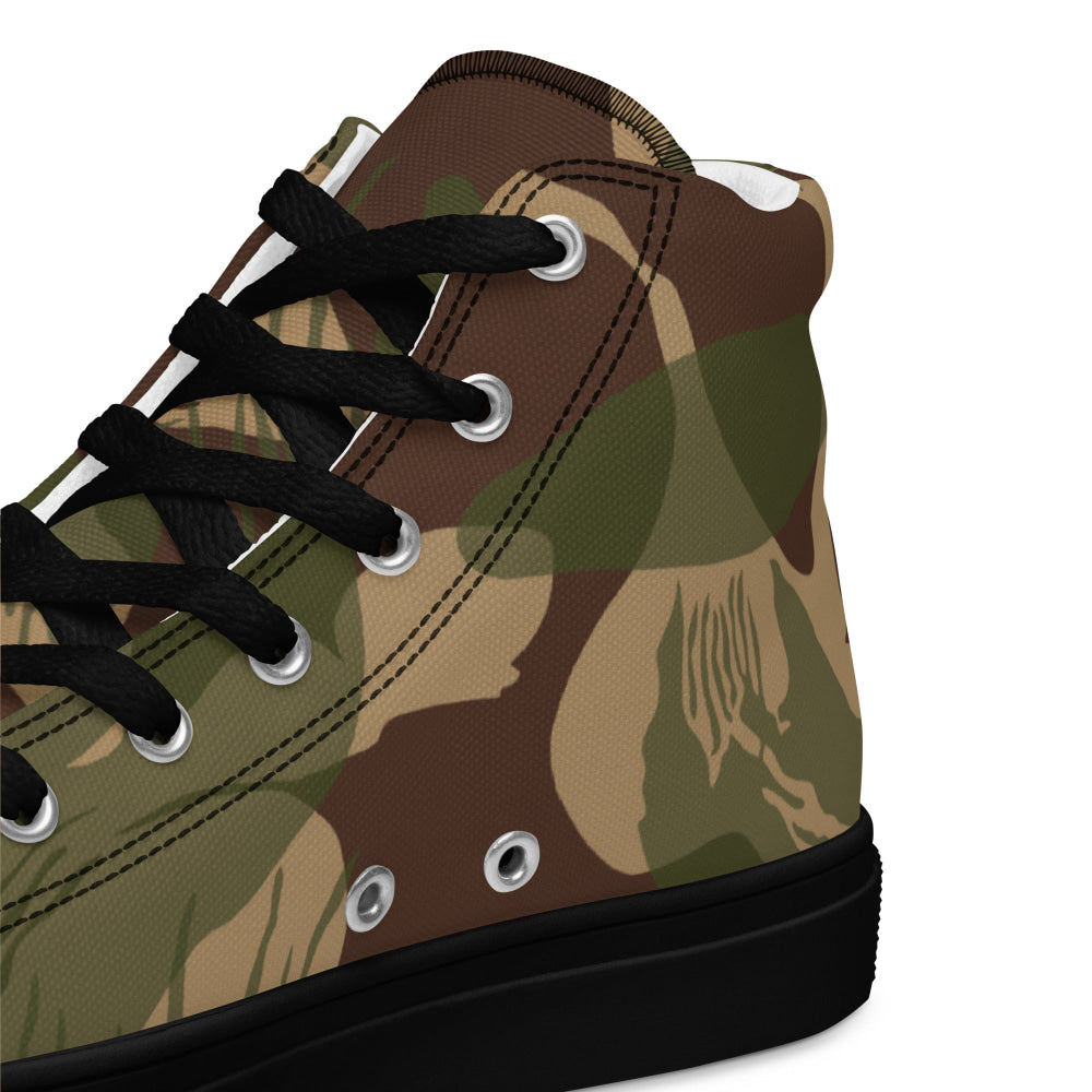 Rhodesian Brushstroke 1st Pattern CAMO Men’s high top canvas shoes - Mens High Top Canvas Shoes