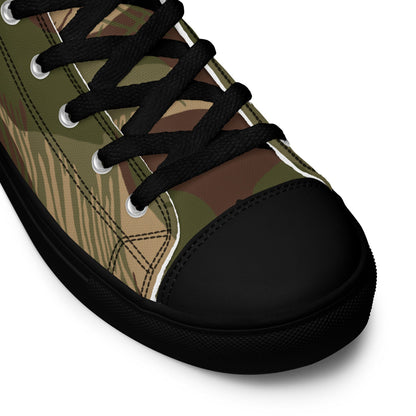 Rhodesian Brushstroke 1st Pattern CAMO Men’s high top canvas shoes - Mens High Top Canvas Shoes