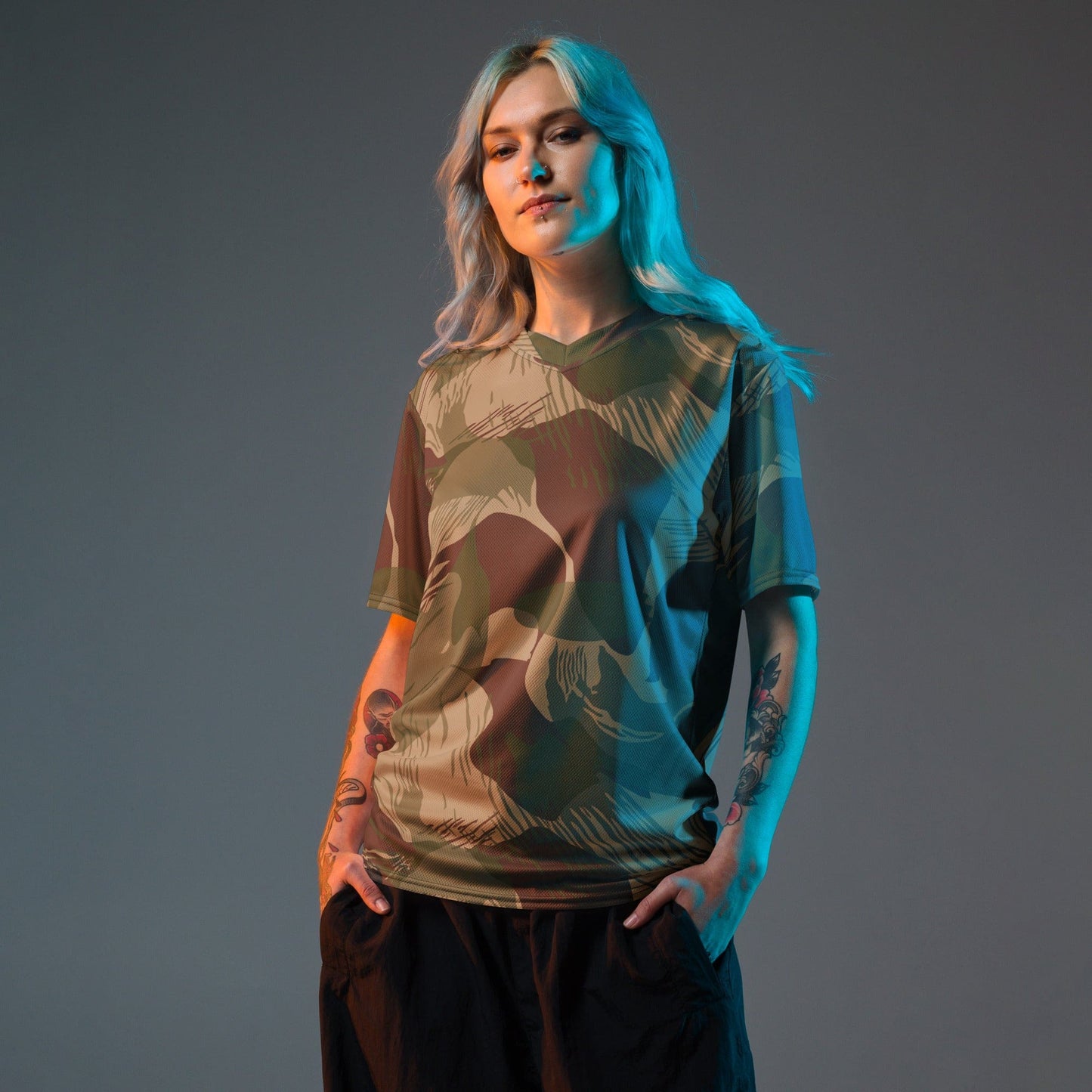 Rhodesian Brushstroke 1st Pattern CAMO unisex sports jersey - Unisex Sports Jersey