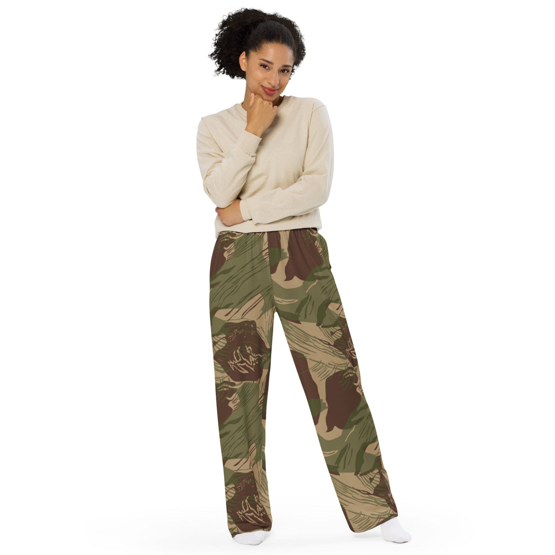 Rhodesian Brushstroke 1st Pattern CAMO unisex wide-leg pants - Unisex Wide-Leg Pants