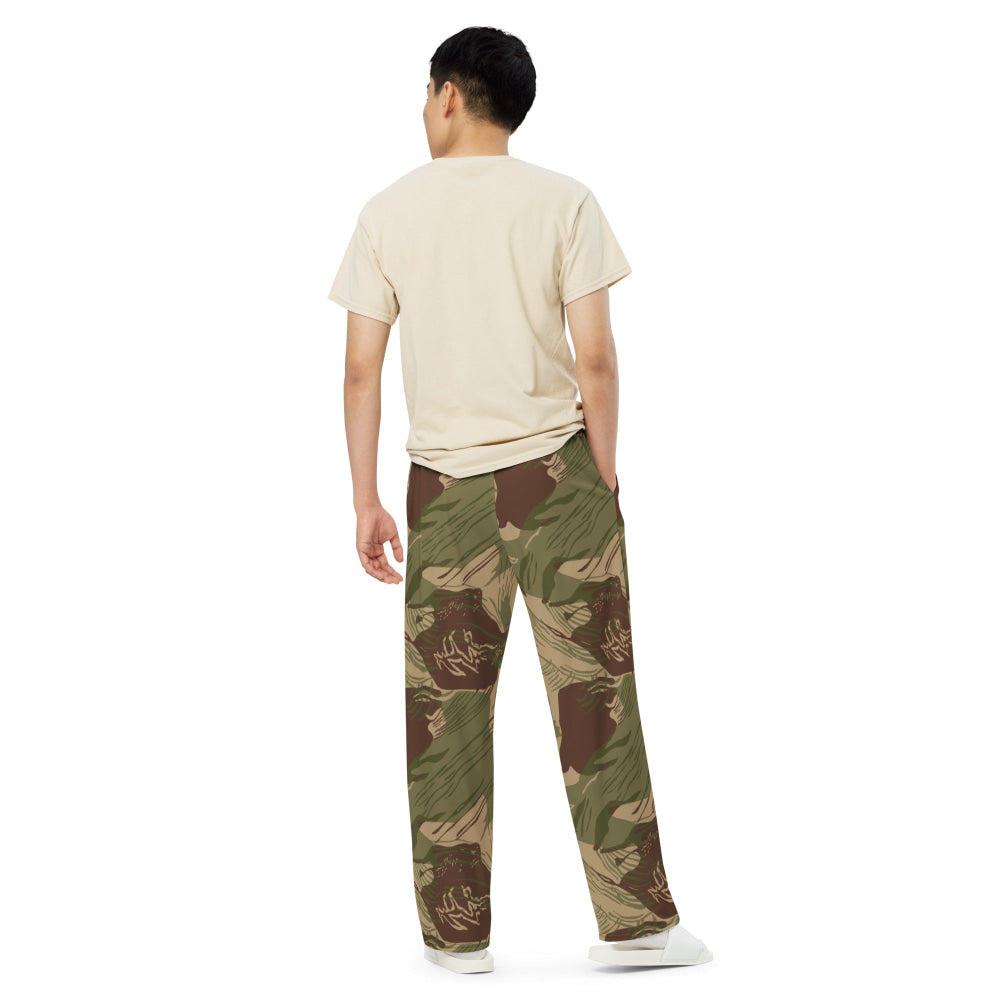 Rhodesian Brushstroke 1st Pattern CAMO unisex wide-leg pants - Unisex Wide-Leg Pants